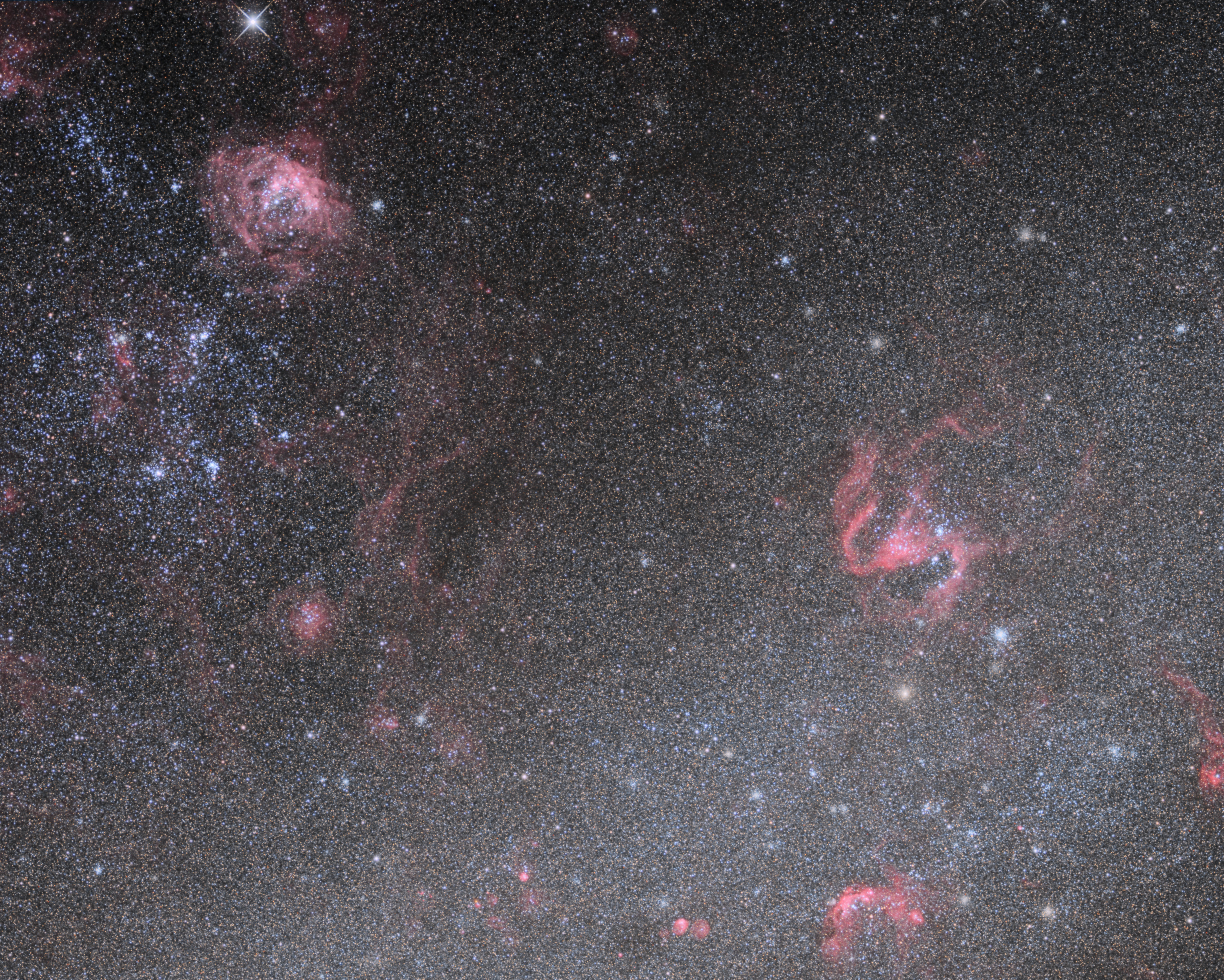 North-eastern bar of LMC (NGC 1966, NGC 1910, ...) - H&alpha;RGB