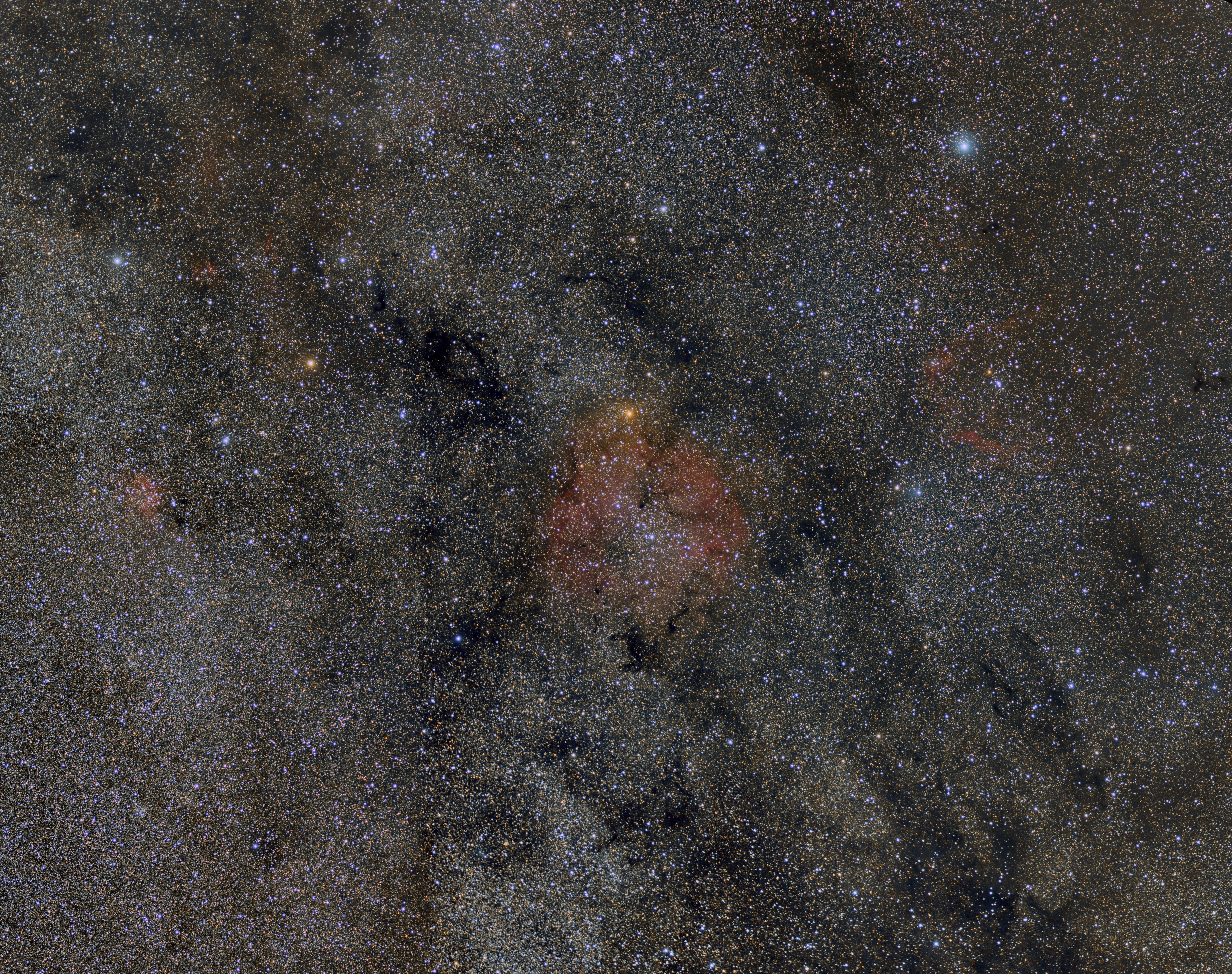 Sharpless 132, IC 1396 and Sharpless 129  